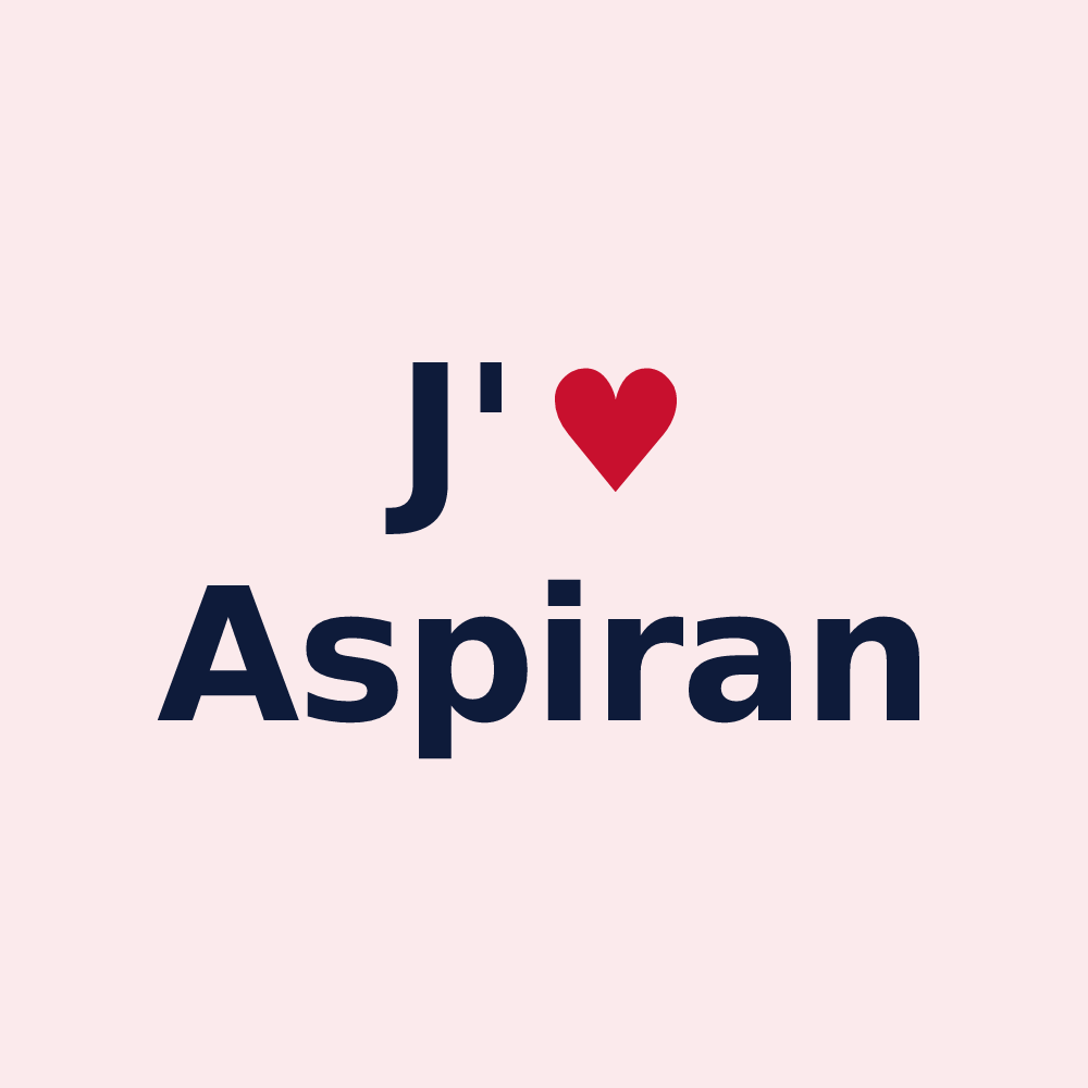 Magnet personnalisé Aspiran — design J'aime Aspiran