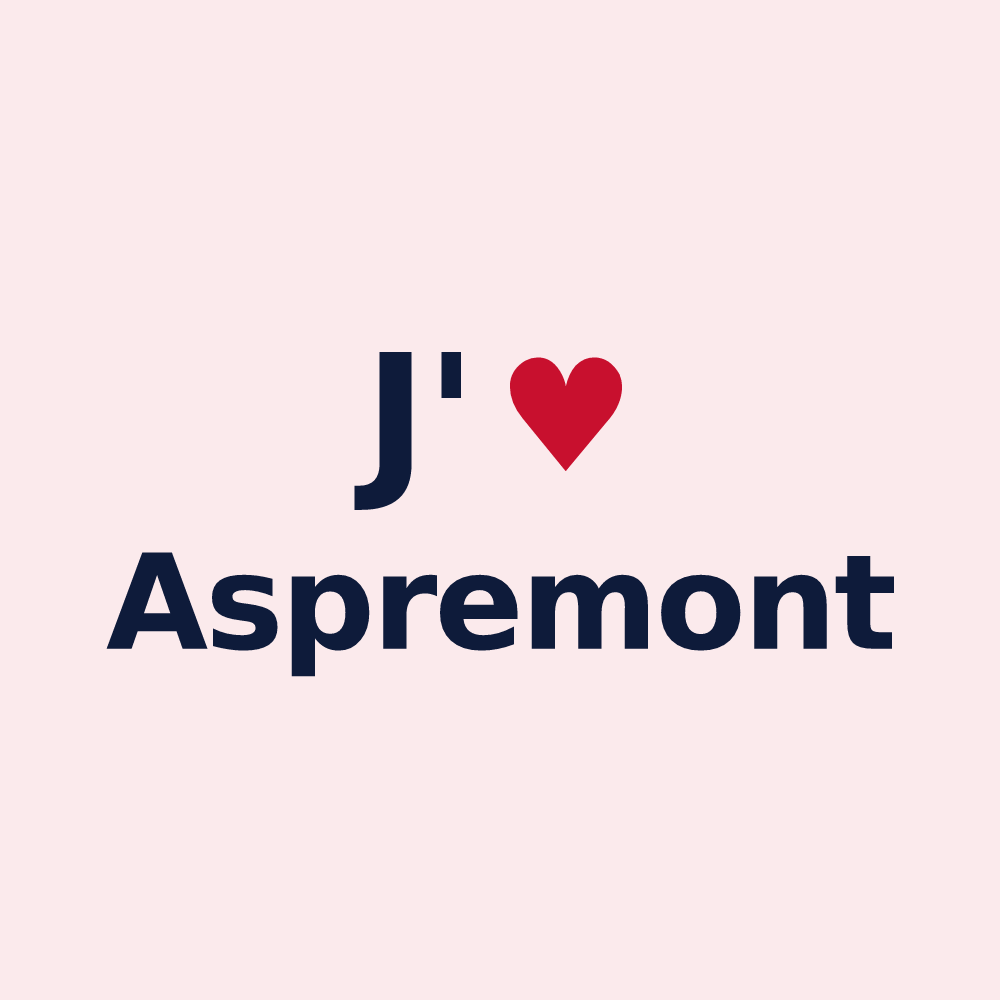 Magnet personnalisé Aspremont — design « J'aime Aspremont » imprimé sur le magnet