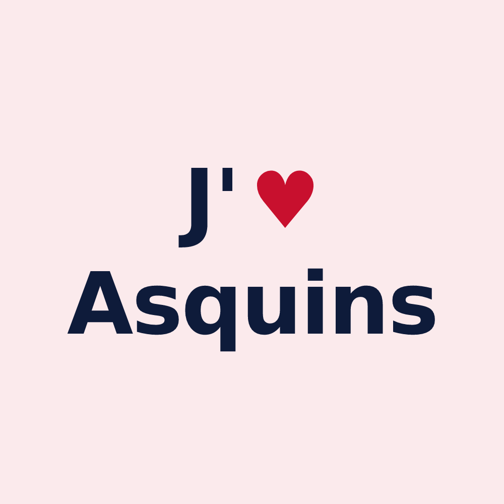 Magnet personnalisé Asquins — design J'aime Asquins