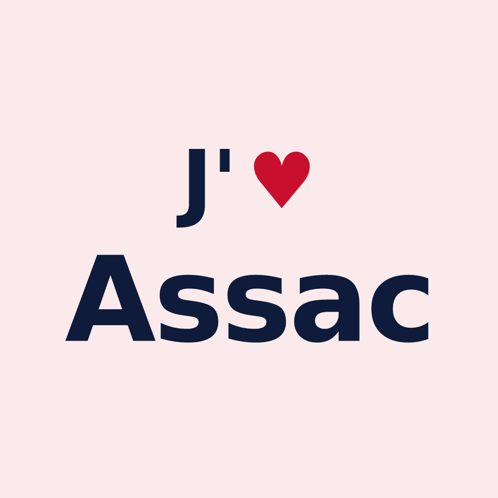 Magnet personnalisé Assac — design J'aime Assac