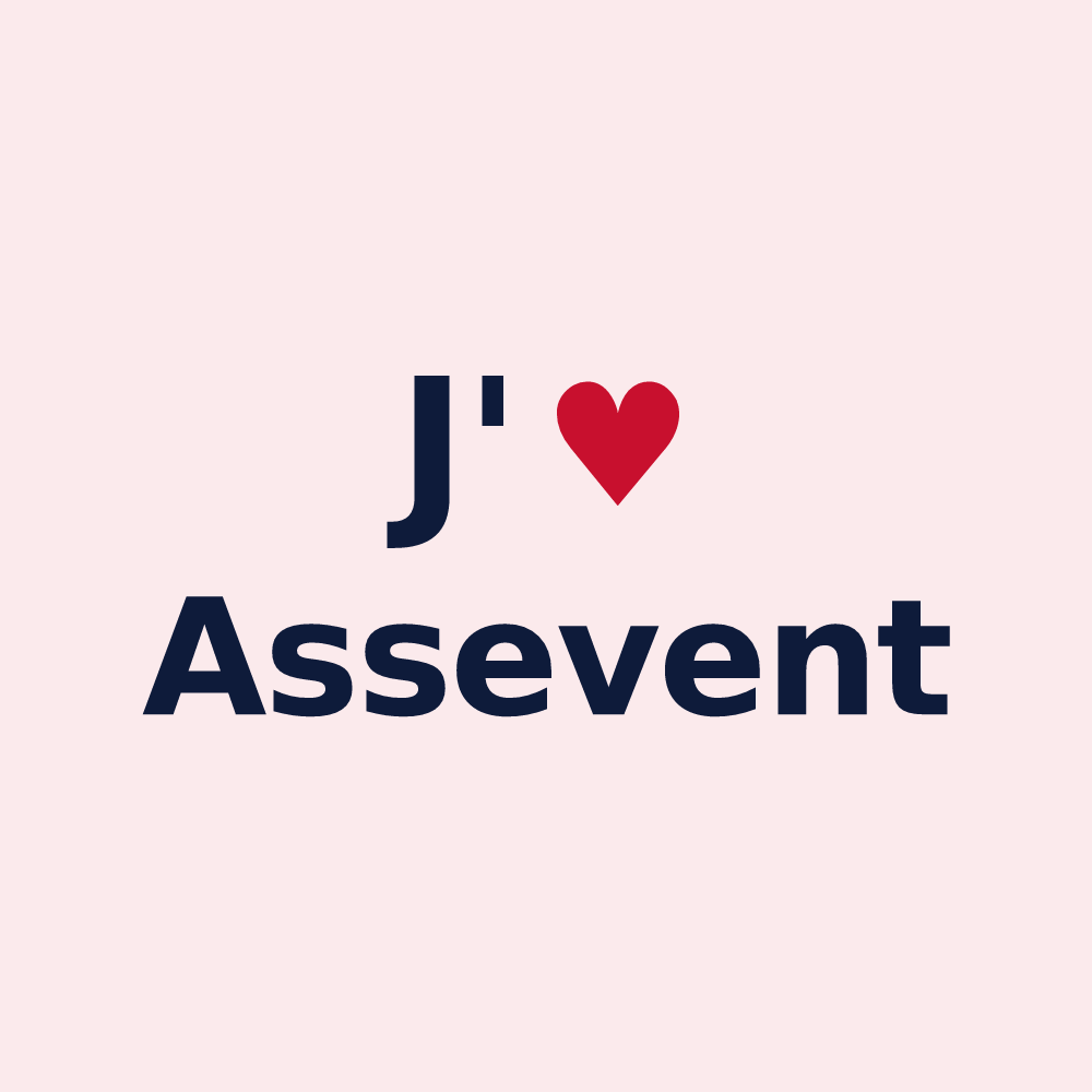 Magnet personnalisé Assevent — design J'aime Assevent