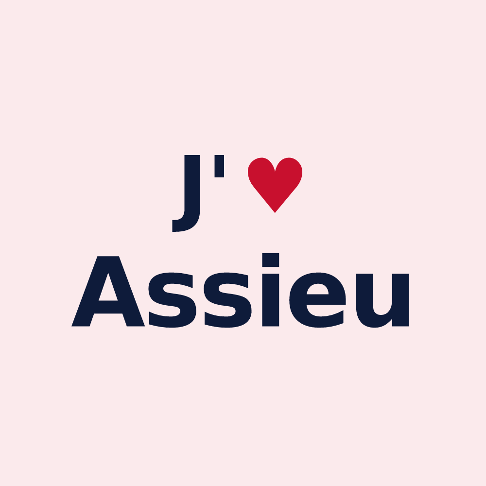 Magnet personnalisé Assieu — design J'aime Assieu