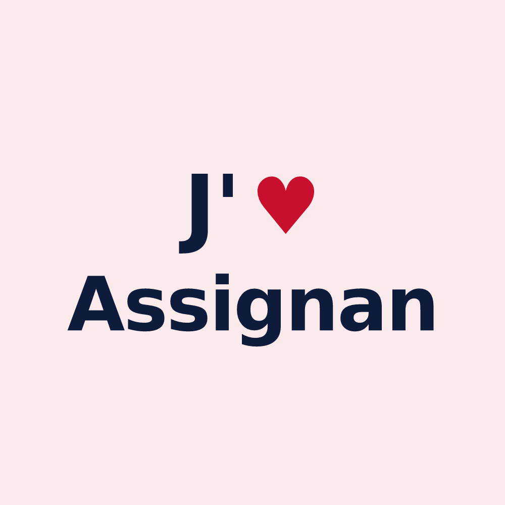 Magnet personnalisé Assignan — design J'aime Assignan