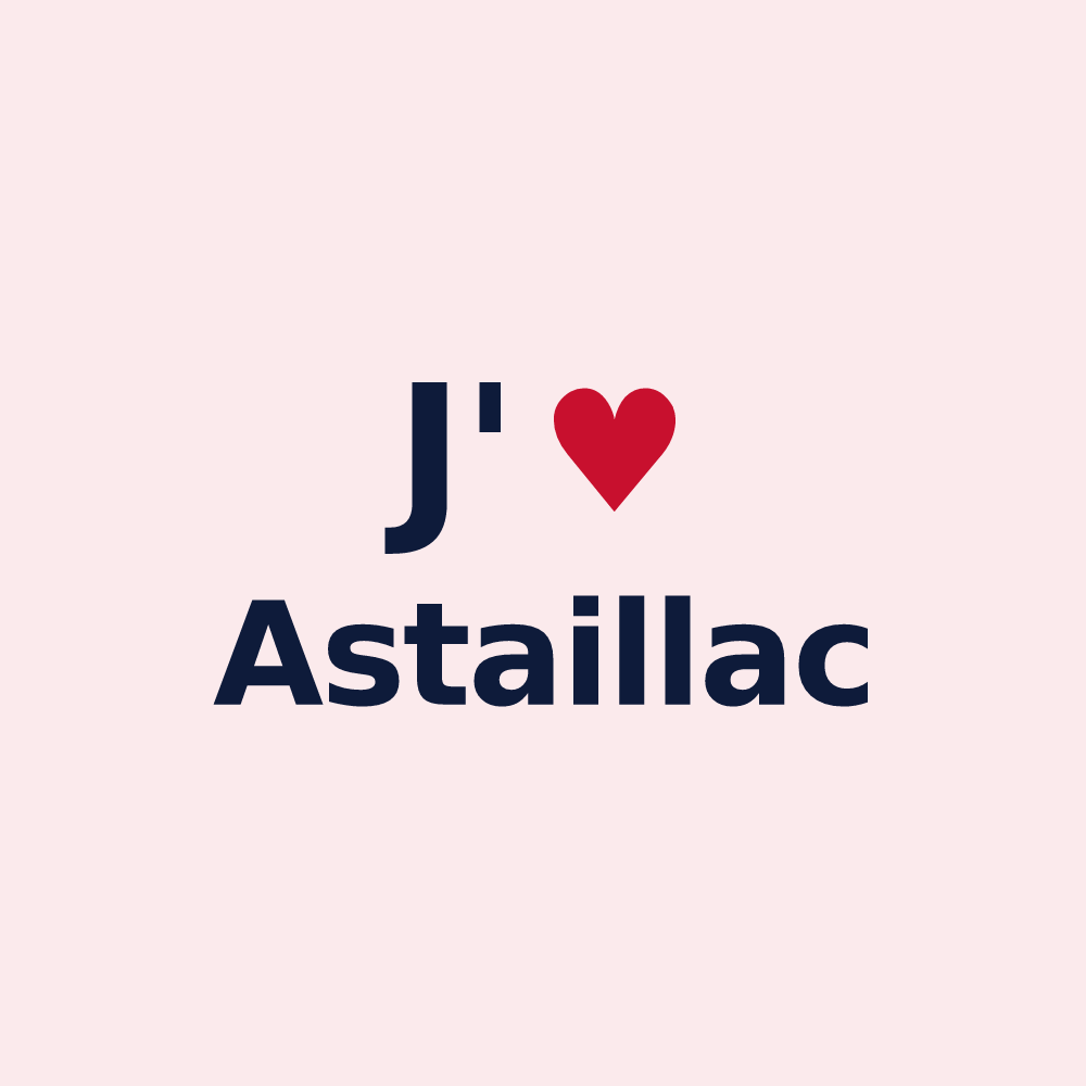 Magnet personnalisé Astaillac — design J'aime Astaillac