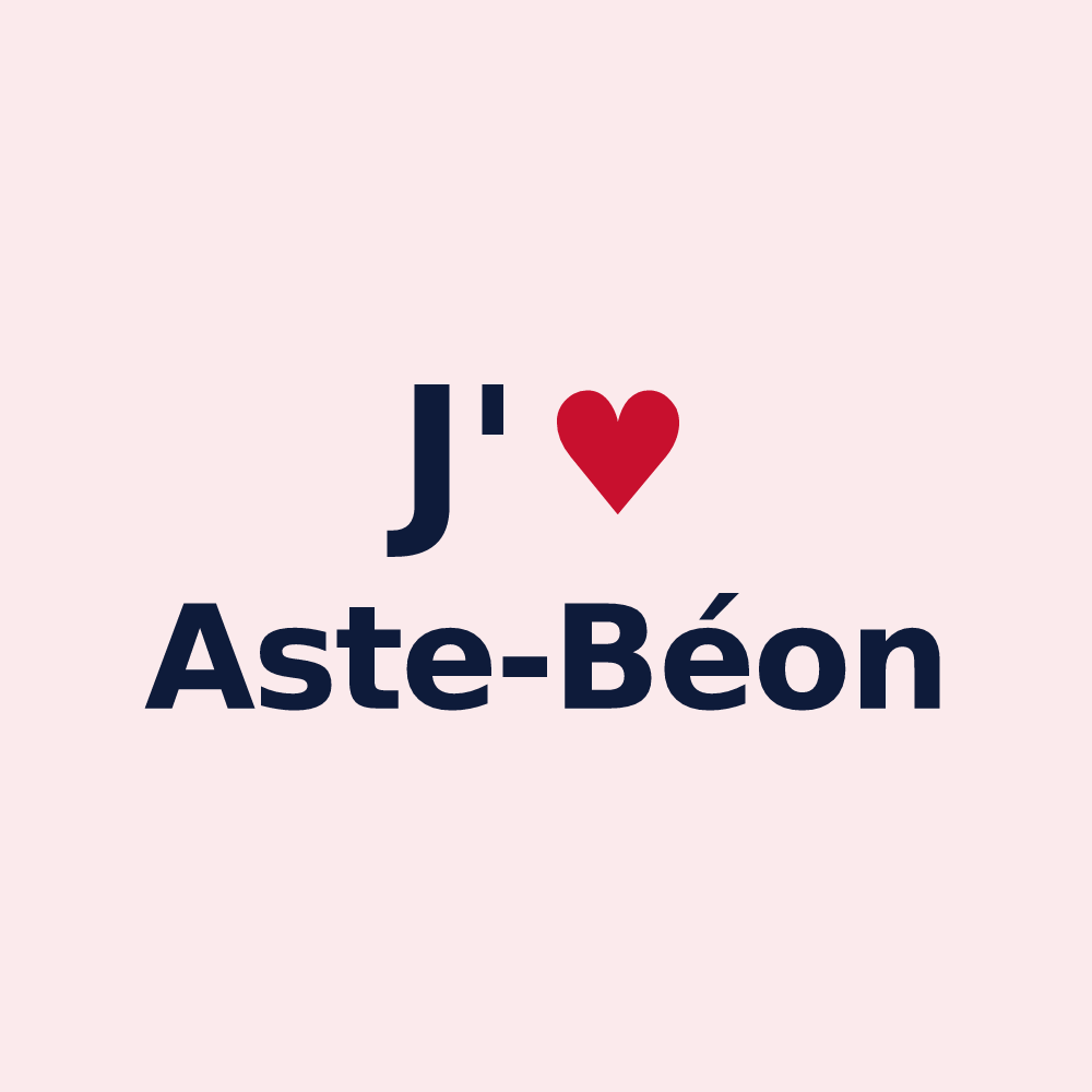 Magnet personnalisé Aste-Béon — design J'aime Aste-Béon