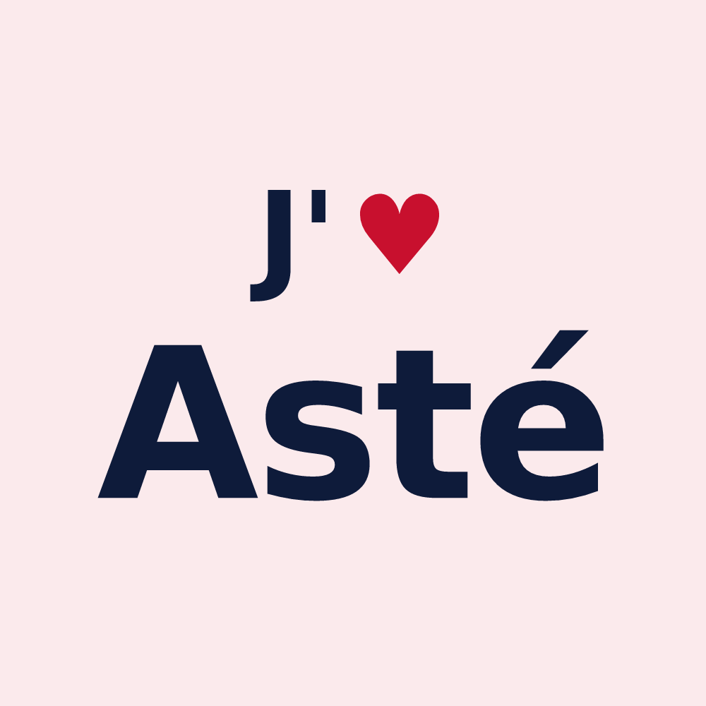 Magnet personnalisé Asté — design J'aime Asté