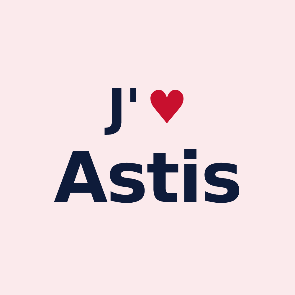 Magnet personnalisé Astis — design J'aime Astis