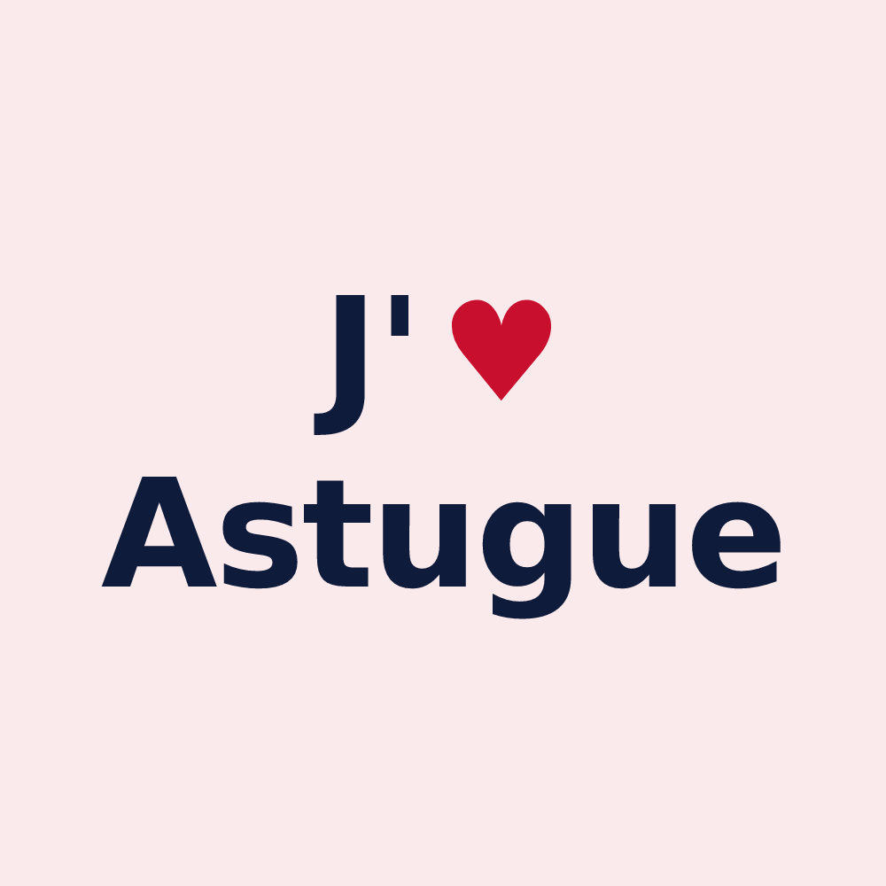 Magnet personnalisé Astugue — design J'aime Astugue