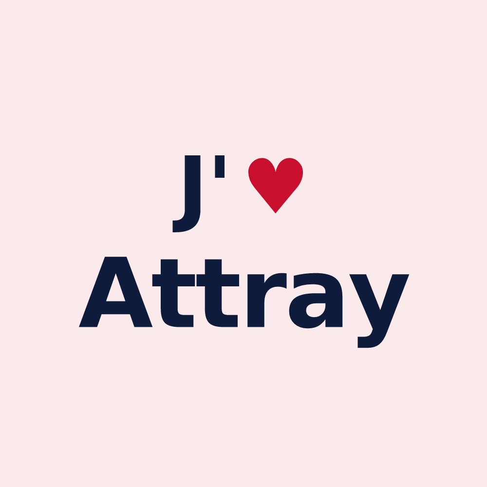 Magnet personnalisé Attray — design J'aime Attray