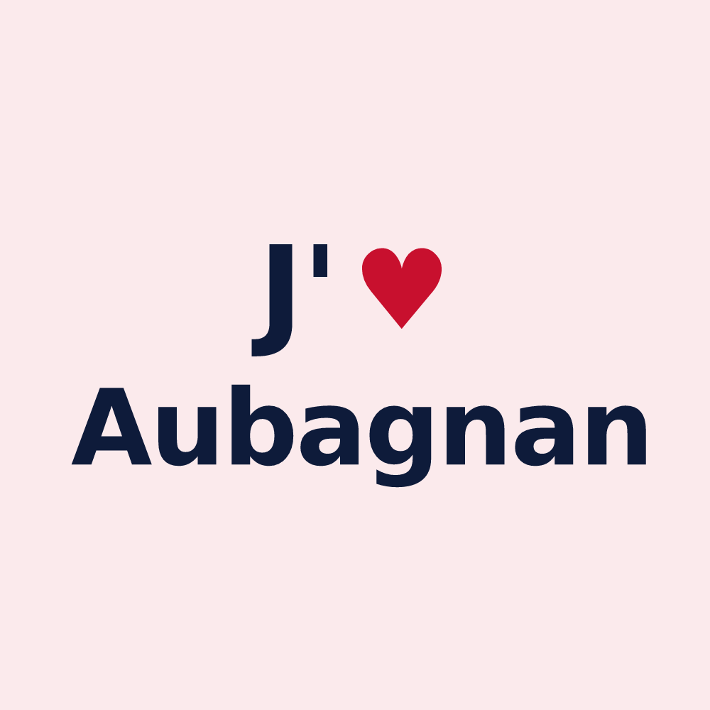 Magnet personnalisé Aubagnan — design J'aime Aubagnan