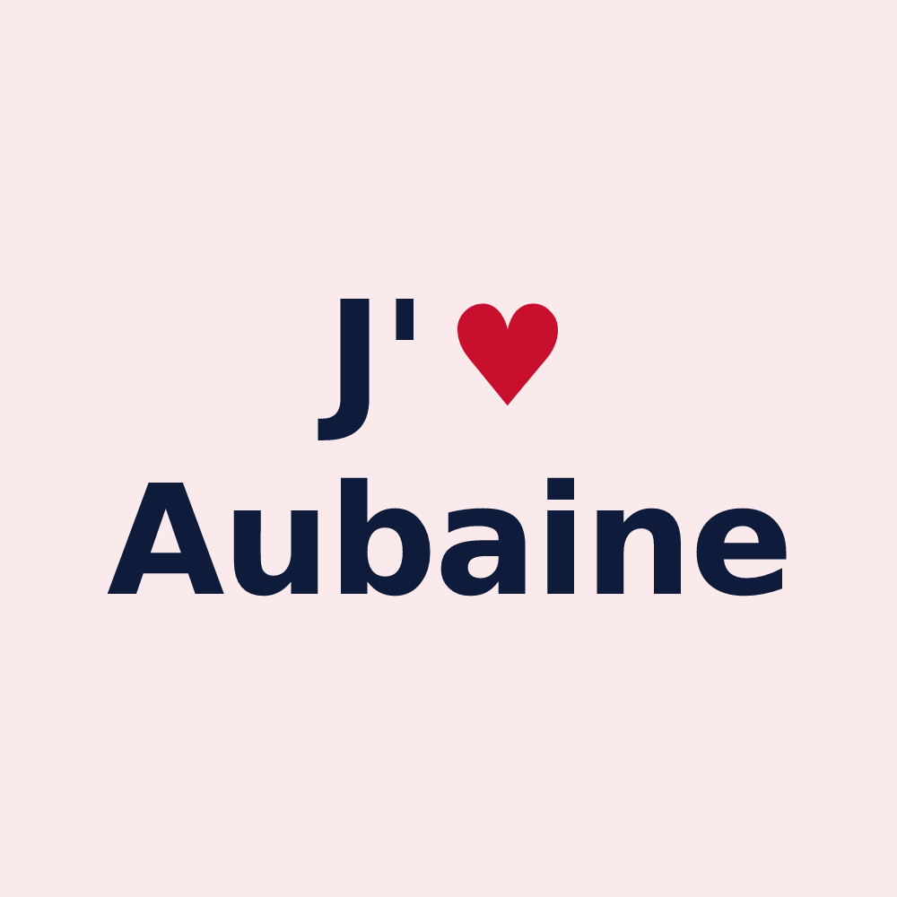 Magnet personnalisé Aubaine — design J'aime Aubaine
