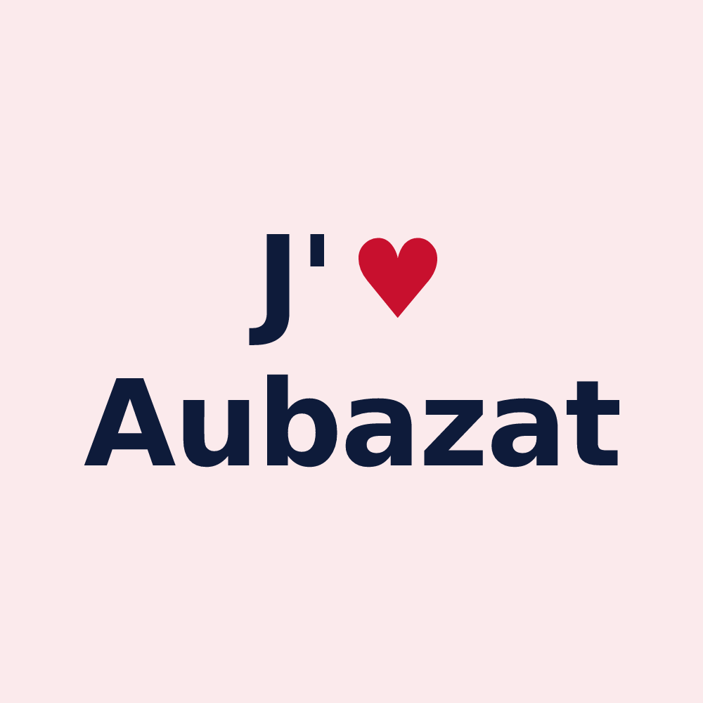 Magnet personnalisé Aubazat — design J'aime Aubazat