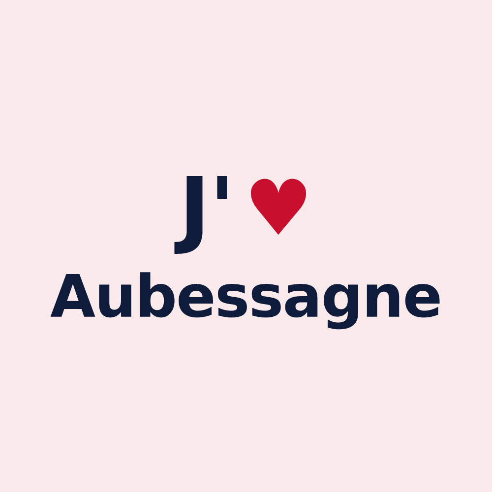 Magnet personnalisé Aubessagne — design « J'aime Aubessagne » imprimé sur le magnet