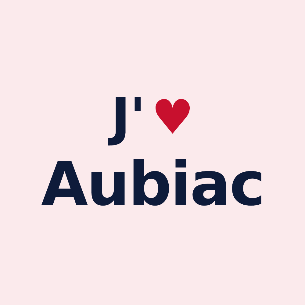 Magnet personnalisé Aubiac — design J'aime Aubiac