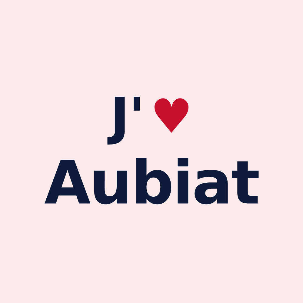 Magnet personnalisé Aubiat — design J'aime Aubiat