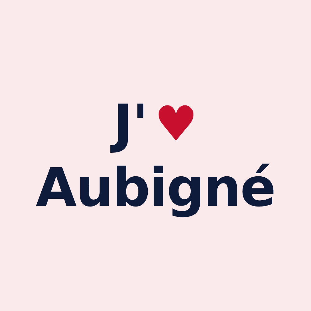 Magnet personnalisé Aubigné — design J'aime Aubigné