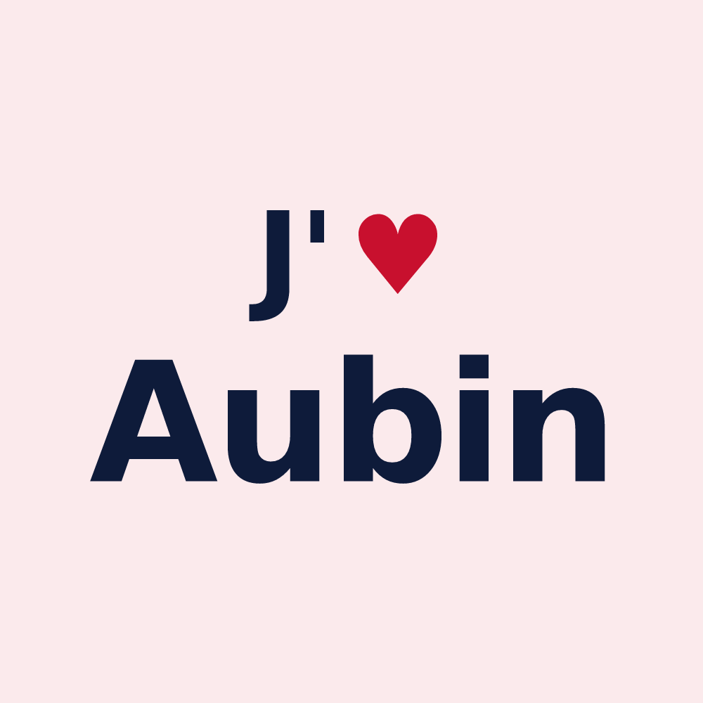 Magnet personnalisé Aubin — design J'aime Aubin