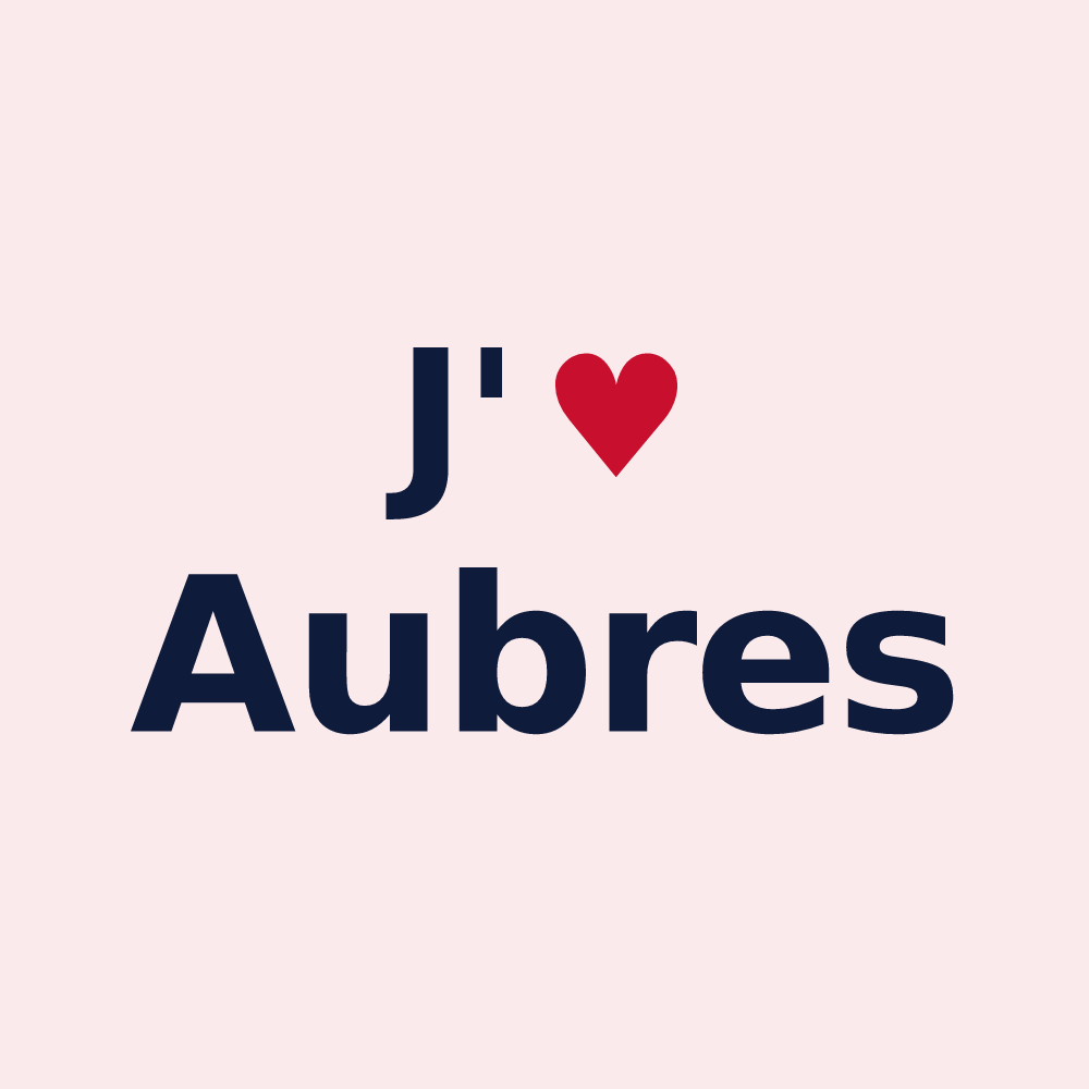 Magnet personnalisé Aubres — design J'aime Aubres