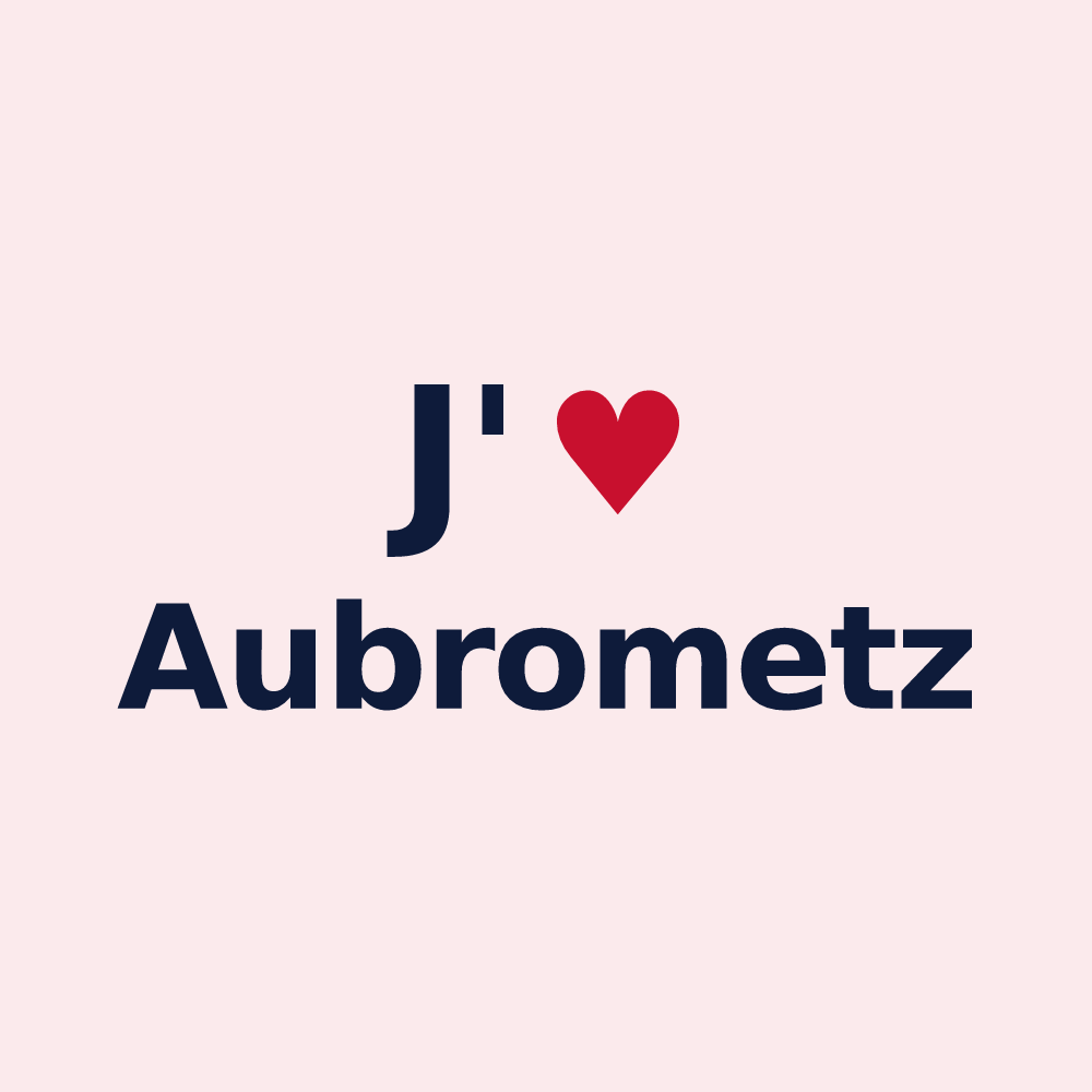 Magnet personnalisé Aubrometz — design J'aime Aubrometz