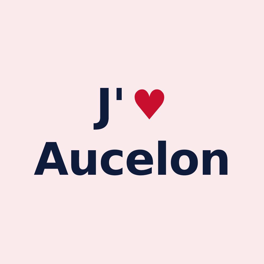 Magnet personnalisé Aucelon — design J'aime Aucelon