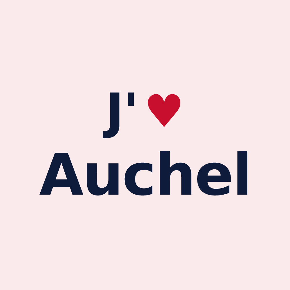 Magnet personnalisé Auchel — design J'aime Auchel