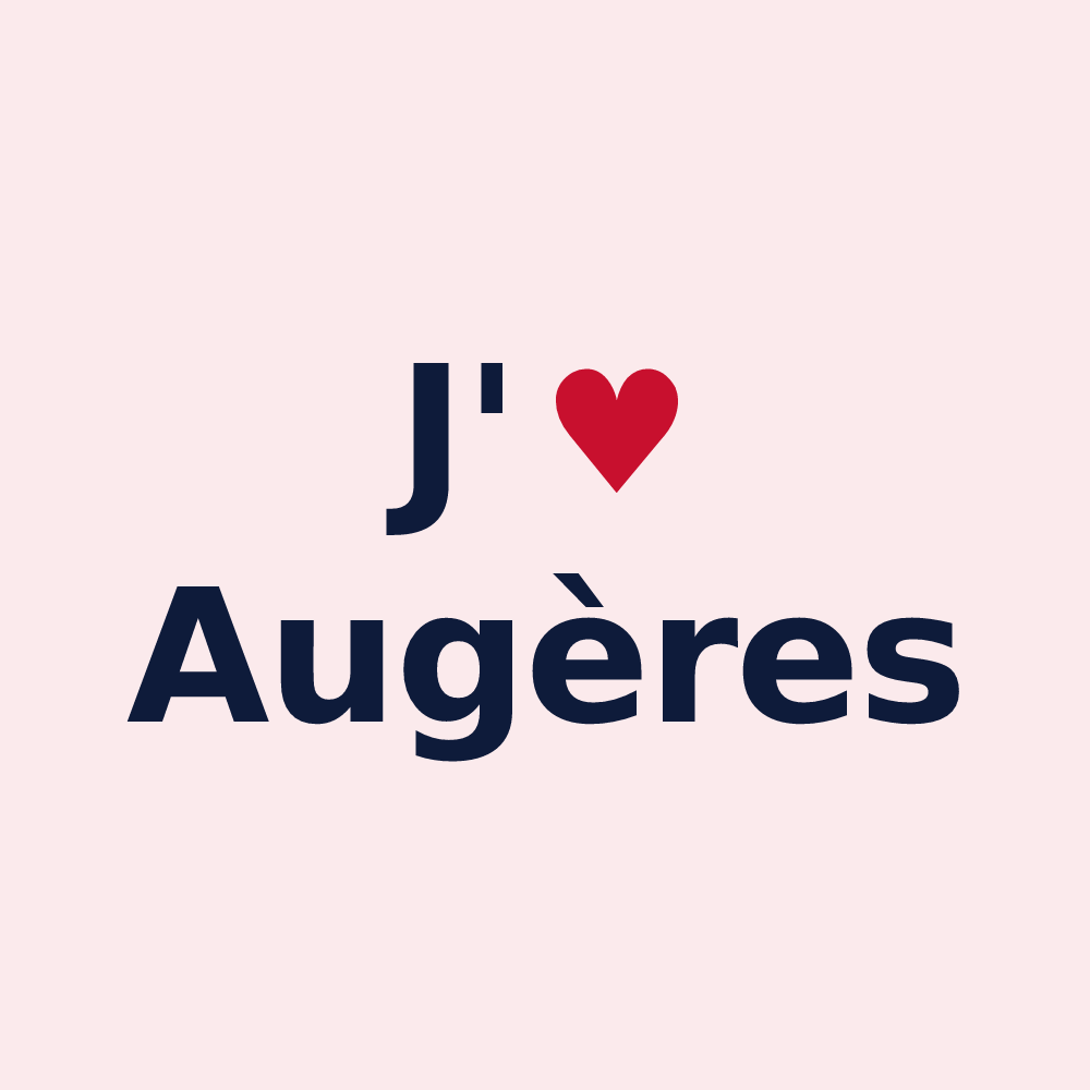 Magnet personnalisé Augères — design « J'aime Augères » imprimé sur le magnet