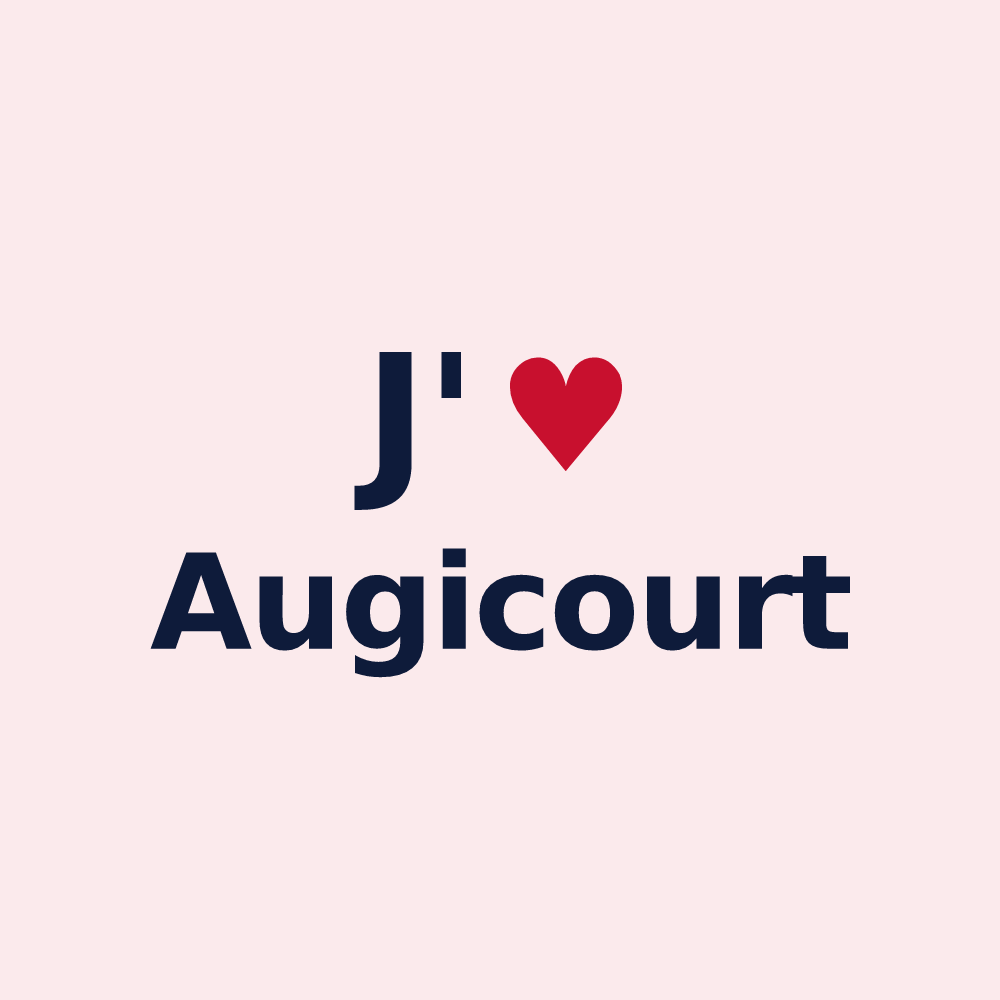 Magnet personnalisé Augicourt — design « J'aime Augicourt » imprimé sur le magnet