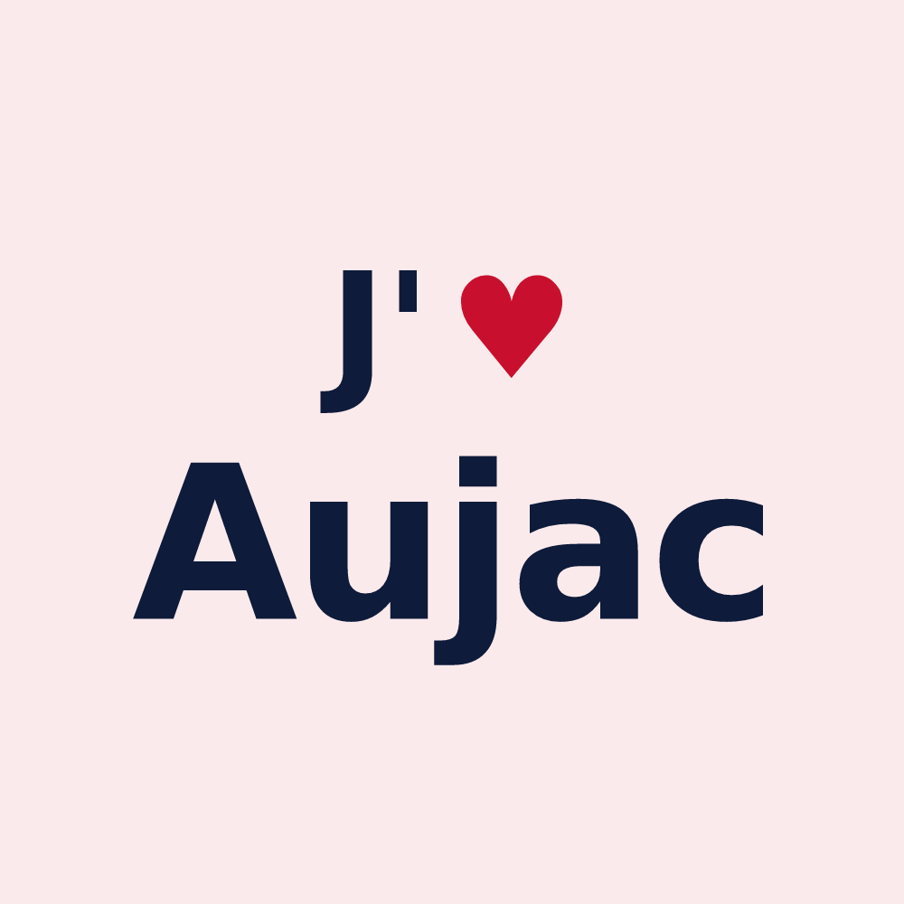 Magnet personnalisé Aujac — design J'aime Aujac