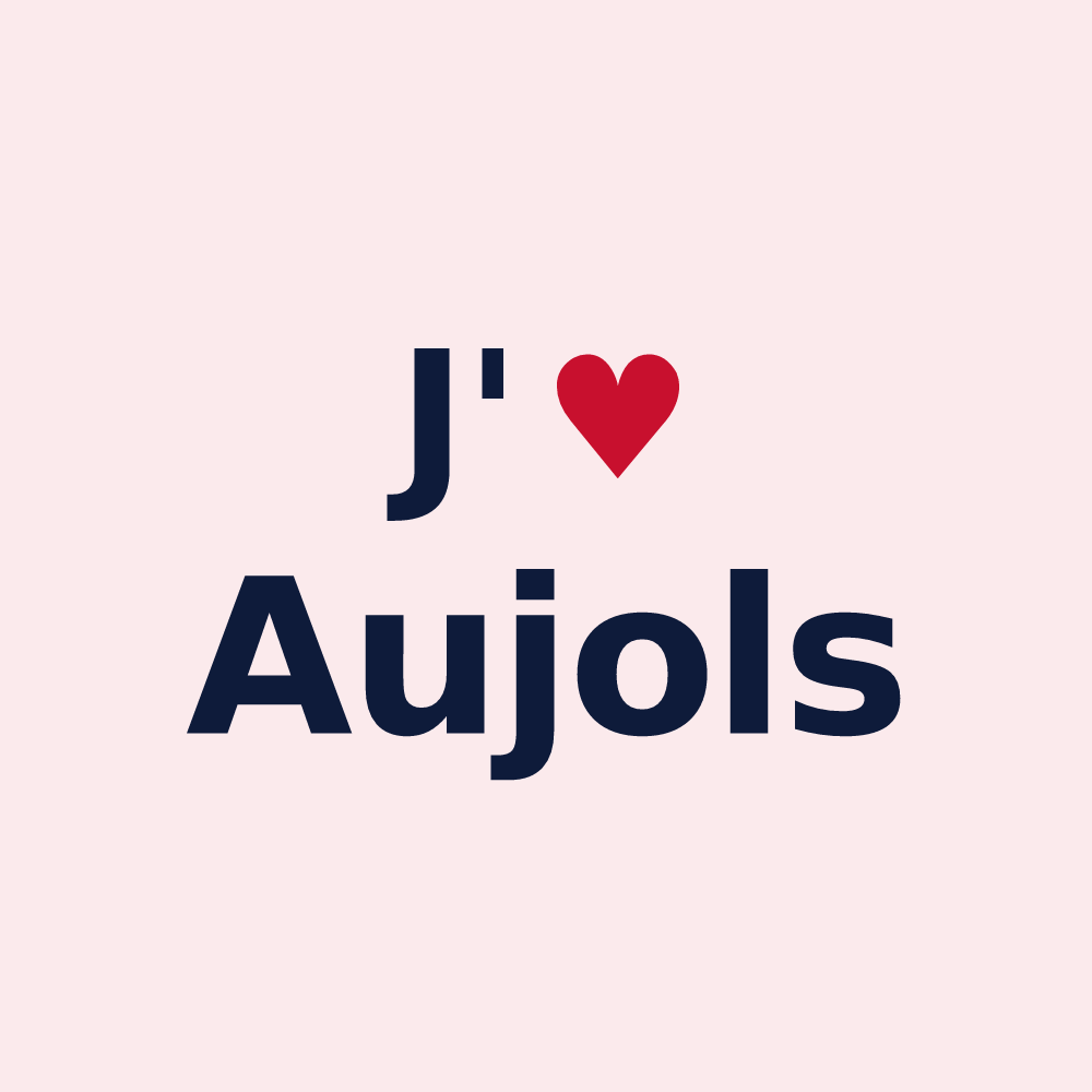 Magnet personnalisé Aujols — design J'aime Aujols