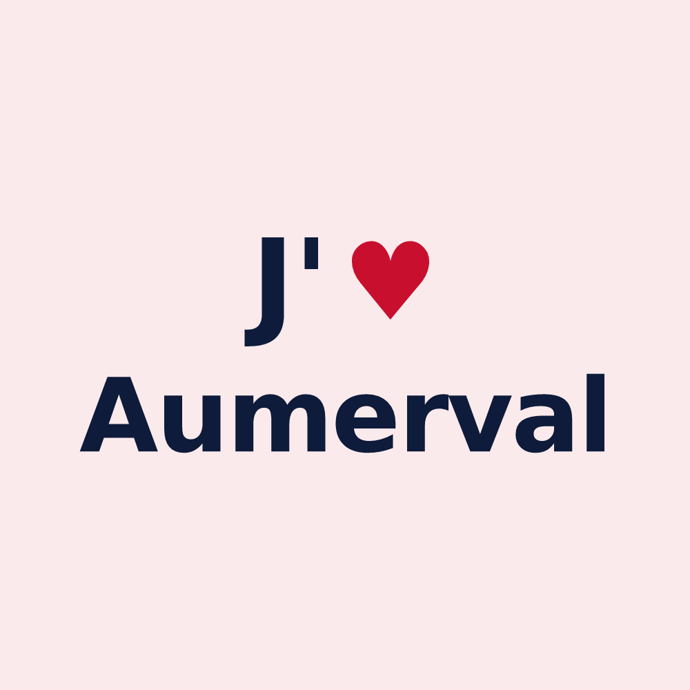 Magnet personnalisé Aumerval — design J'aime Aumerval
