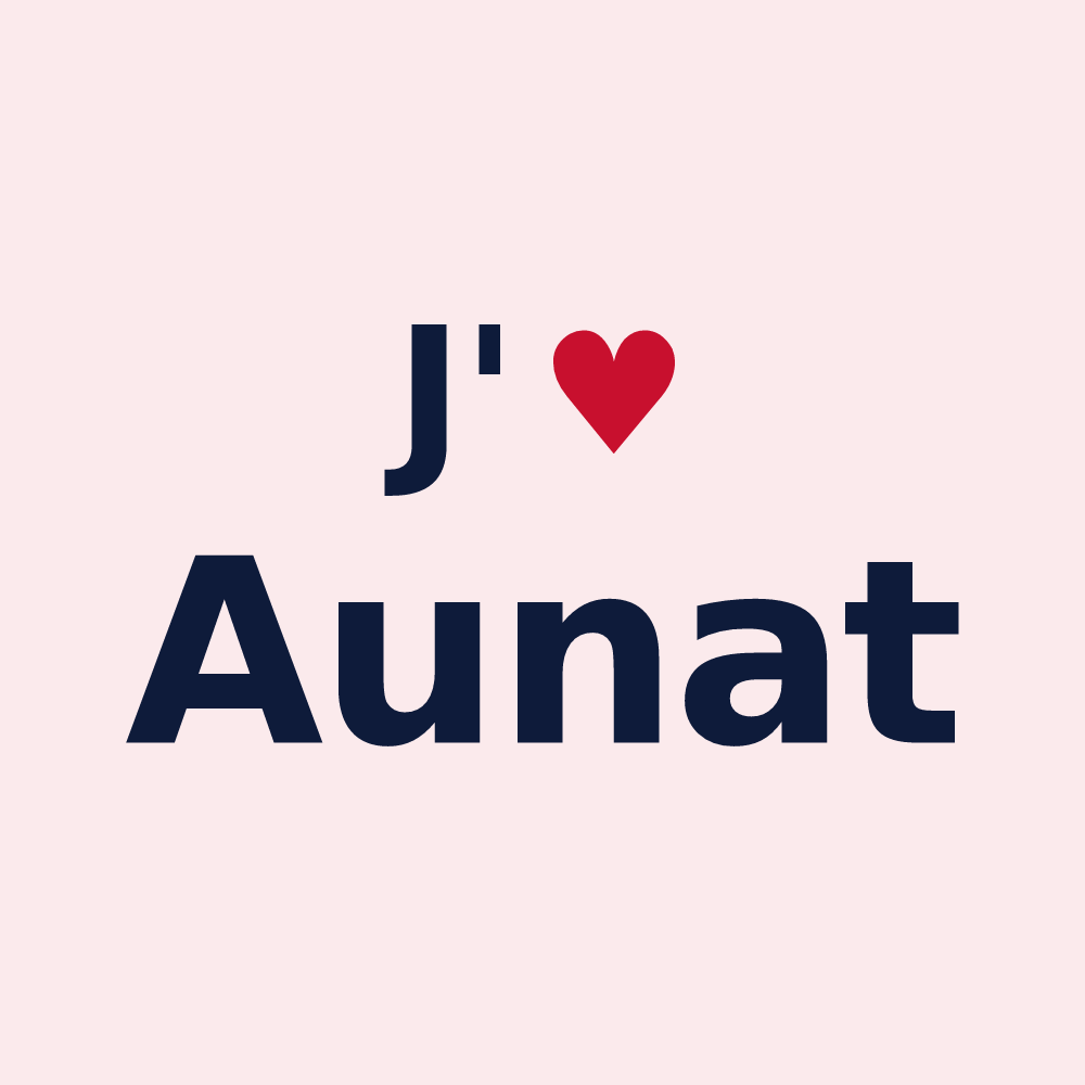 Magnet personnalisé Aunat — design J'aime Aunat