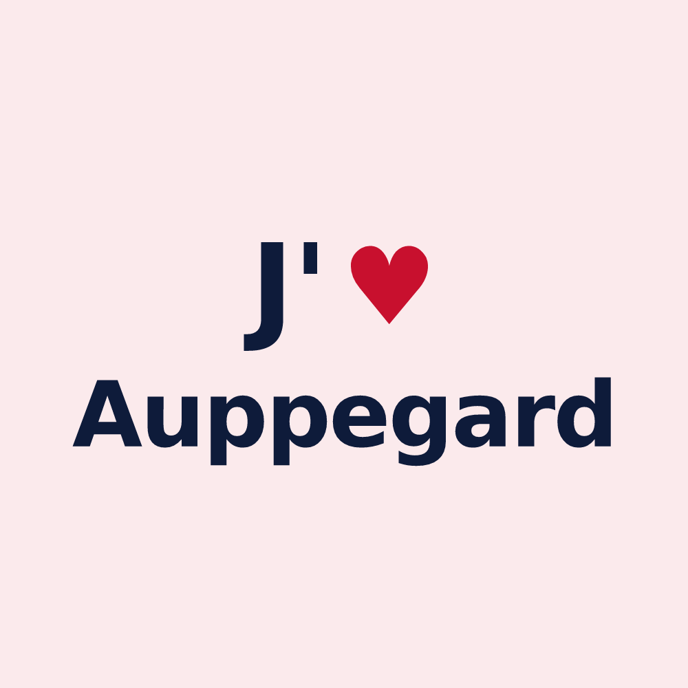 Magnet personnalisé Auppegard — design J'aime Auppegard
