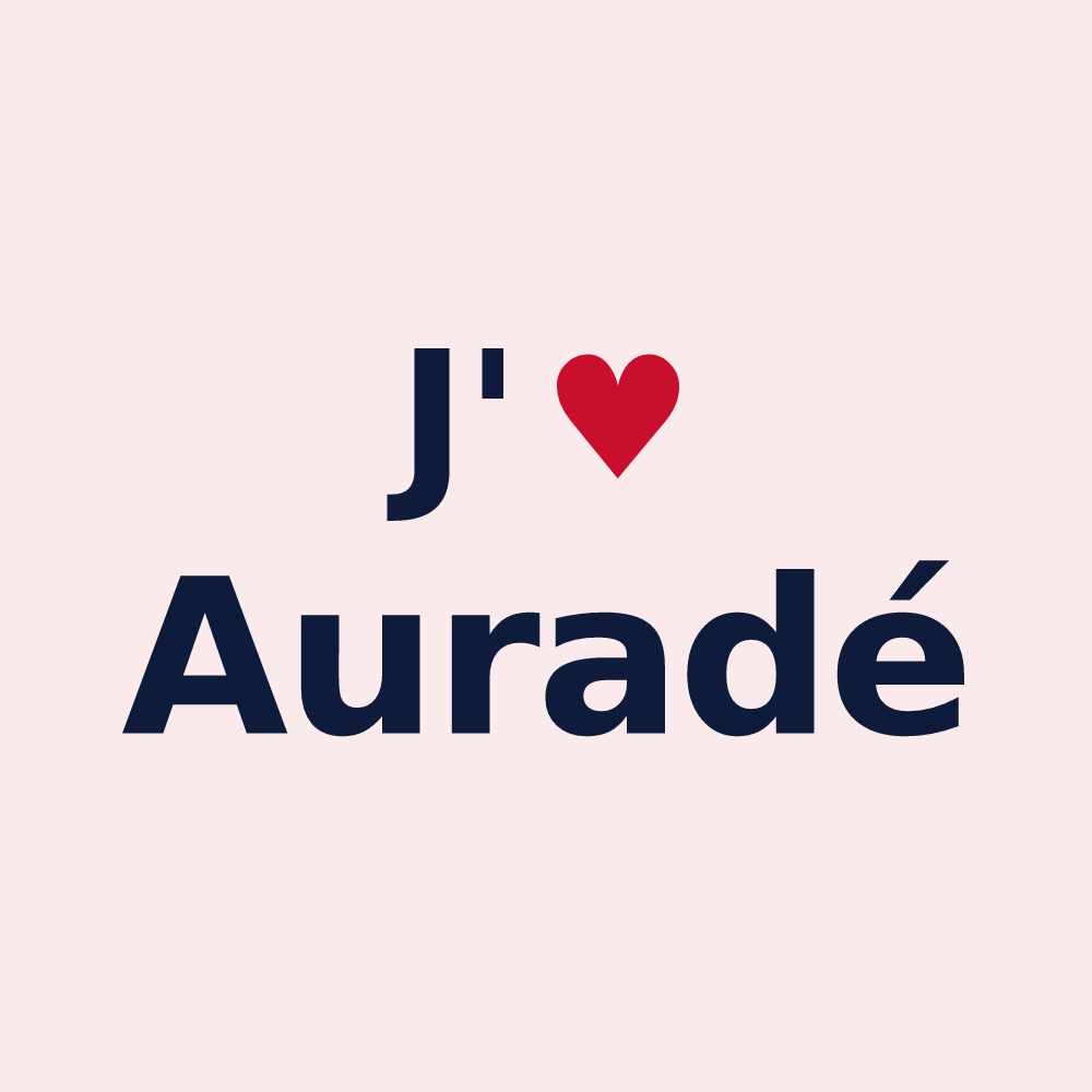 Magnet personnalisé Auradé — design J'aime Auradé