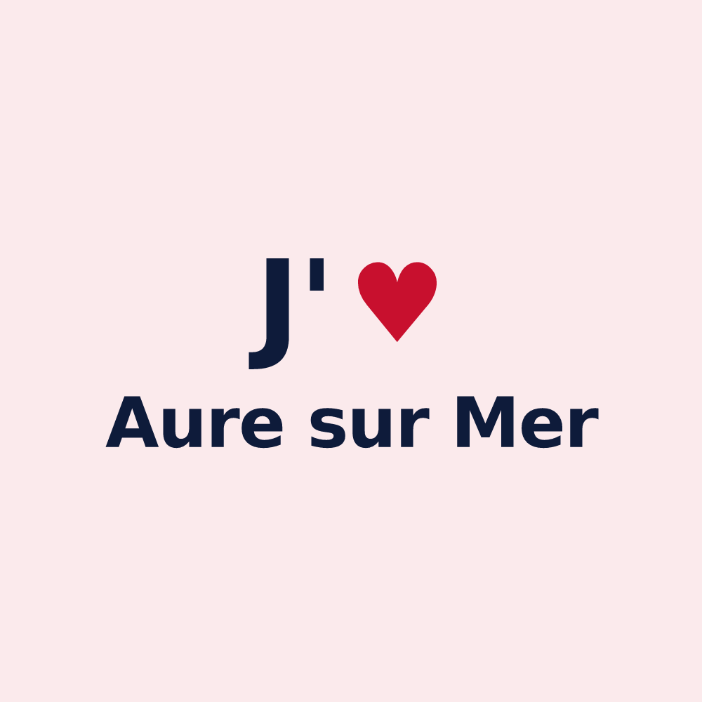 Magnet personnalisé Aure sur Mer — design J'aime Aure sur Mer