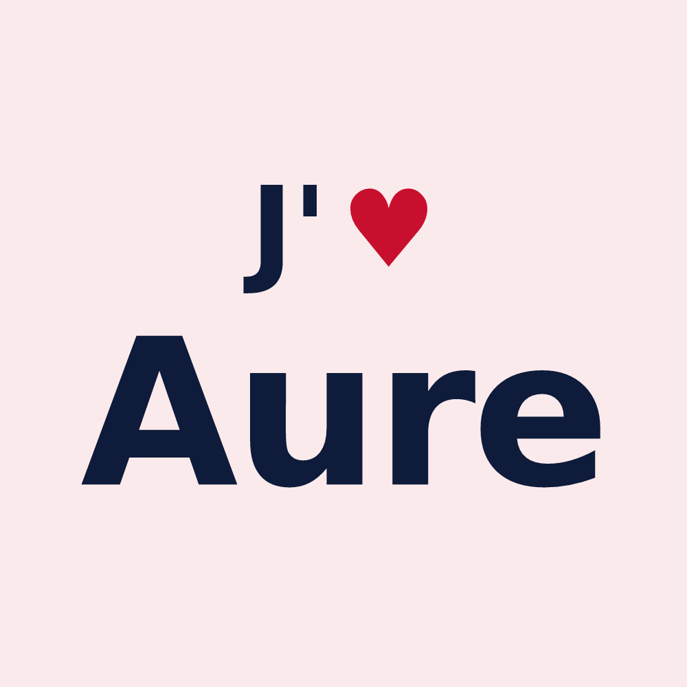 Magnet personnalisé Aure — design « J'aime Aure » imprimé sur le magnet