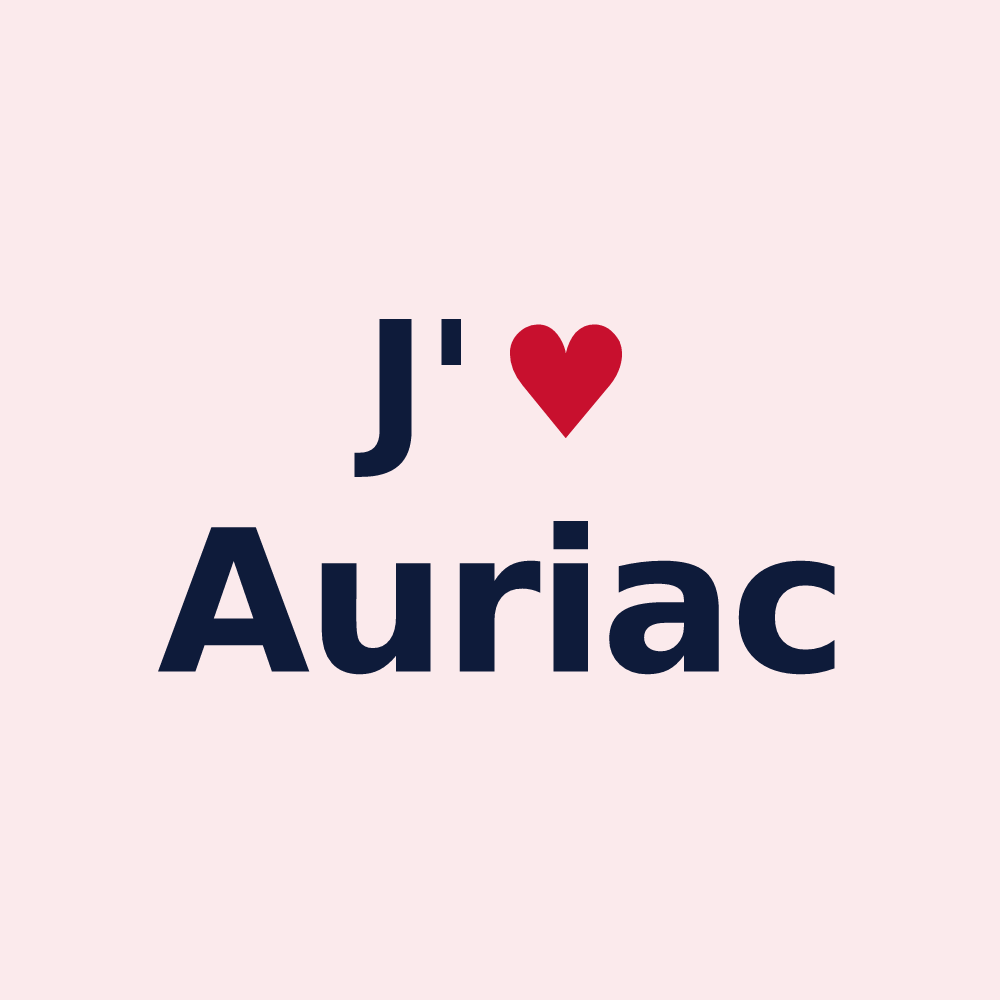 Magnet personnalisé Auriac — design J'aime Auriac