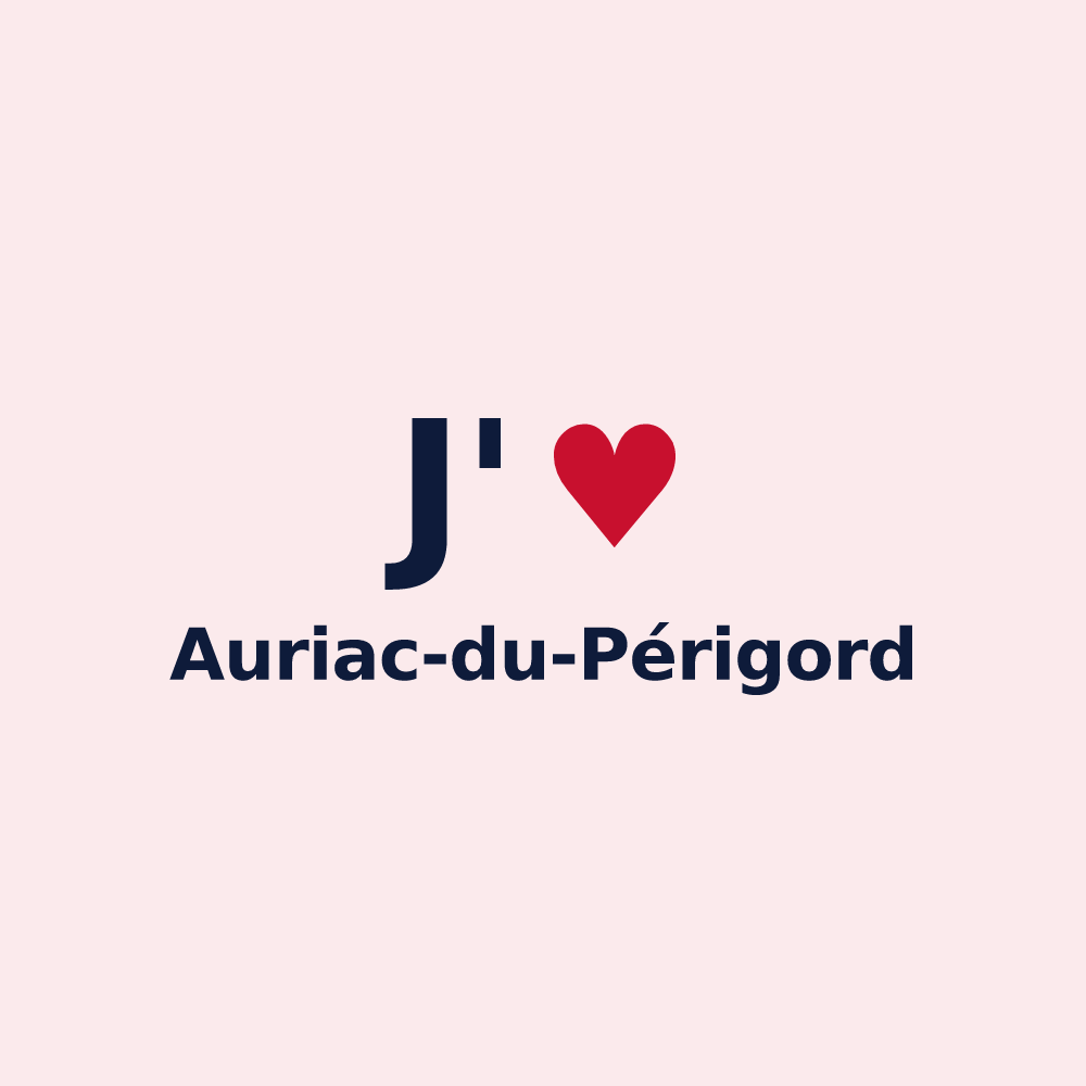 Magnet personnalisé Auriac-du-Périgord — design J'aime Auriac-du-Périgord