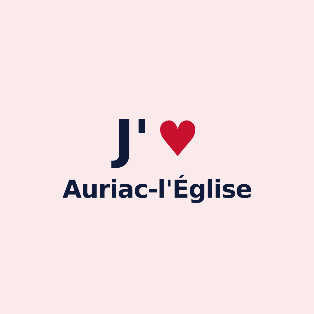 Magnet personnalisé Auriac-l'Église — design J'aime Auriac-l'Église