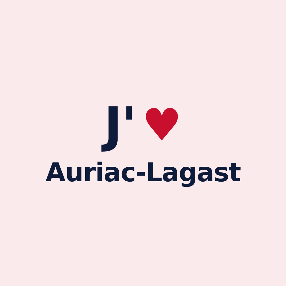 Magnet personnalisé Auriac-Lagast — design J'aime Auriac-Lagast