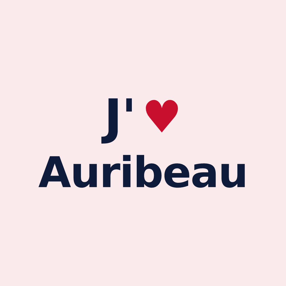Magnet personnalisé Auribeau — design J'aime Auribeau