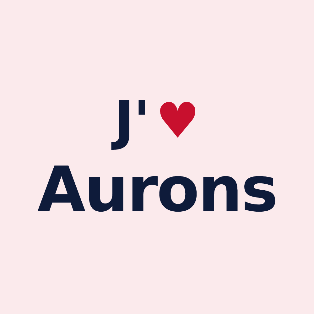 Magnet personnalisé Aurons — design J'aime Aurons