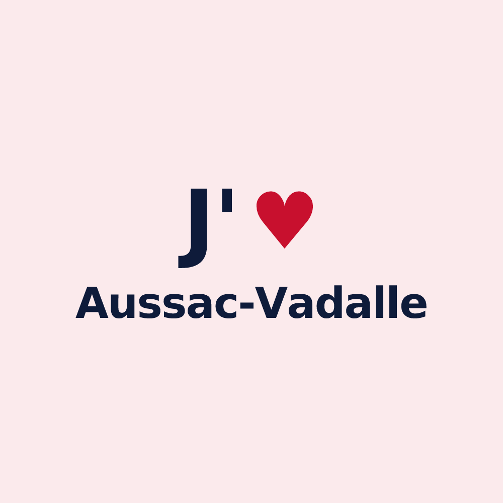 Magnet personnalisé Aussac-Vadalle — design J'aime Aussac-Vadalle