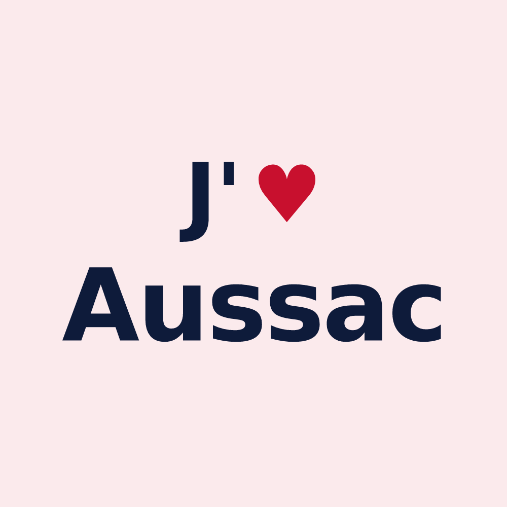 Magnet personnalisé Aussac — design J'aime Aussac
