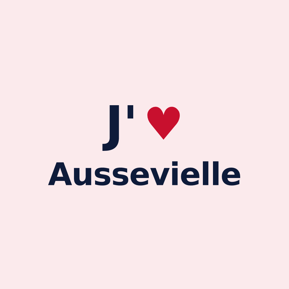 Magnet personnalisé Aussevielle — design J'aime Aussevielle