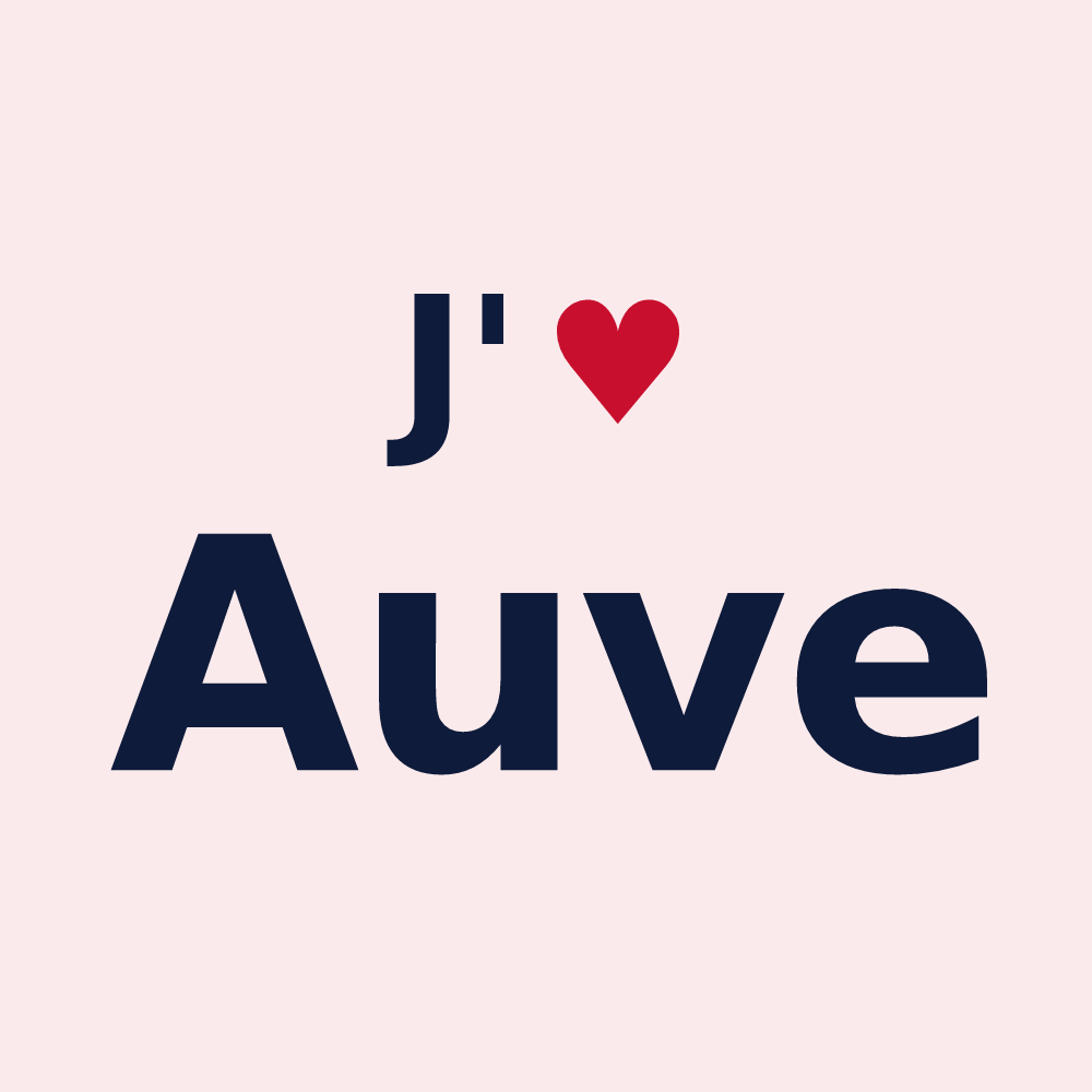 Magnet personnalisé Auve — design J'aime Auve