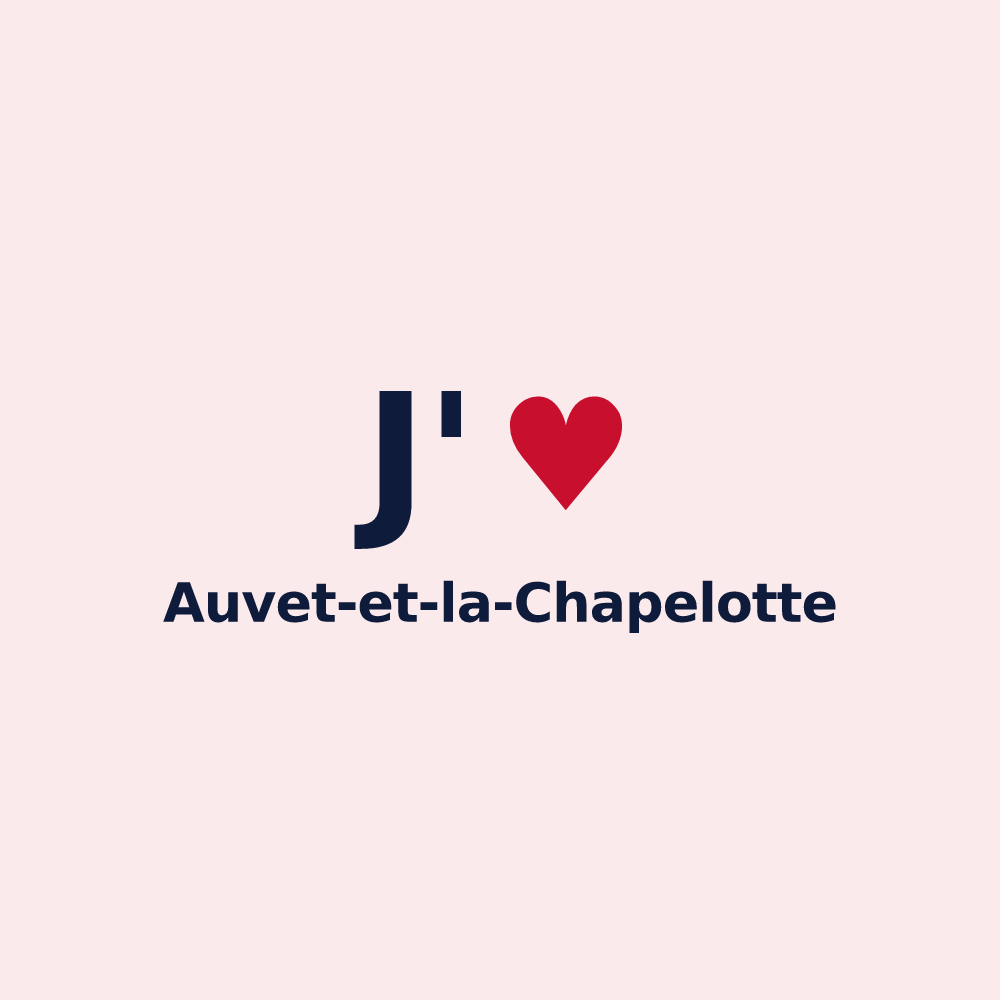 Magnet personnalisé Auvet-et-la-Chapelotte — design « J'aime Auvet-et-la-Chapelotte » imprimé sur le magnet