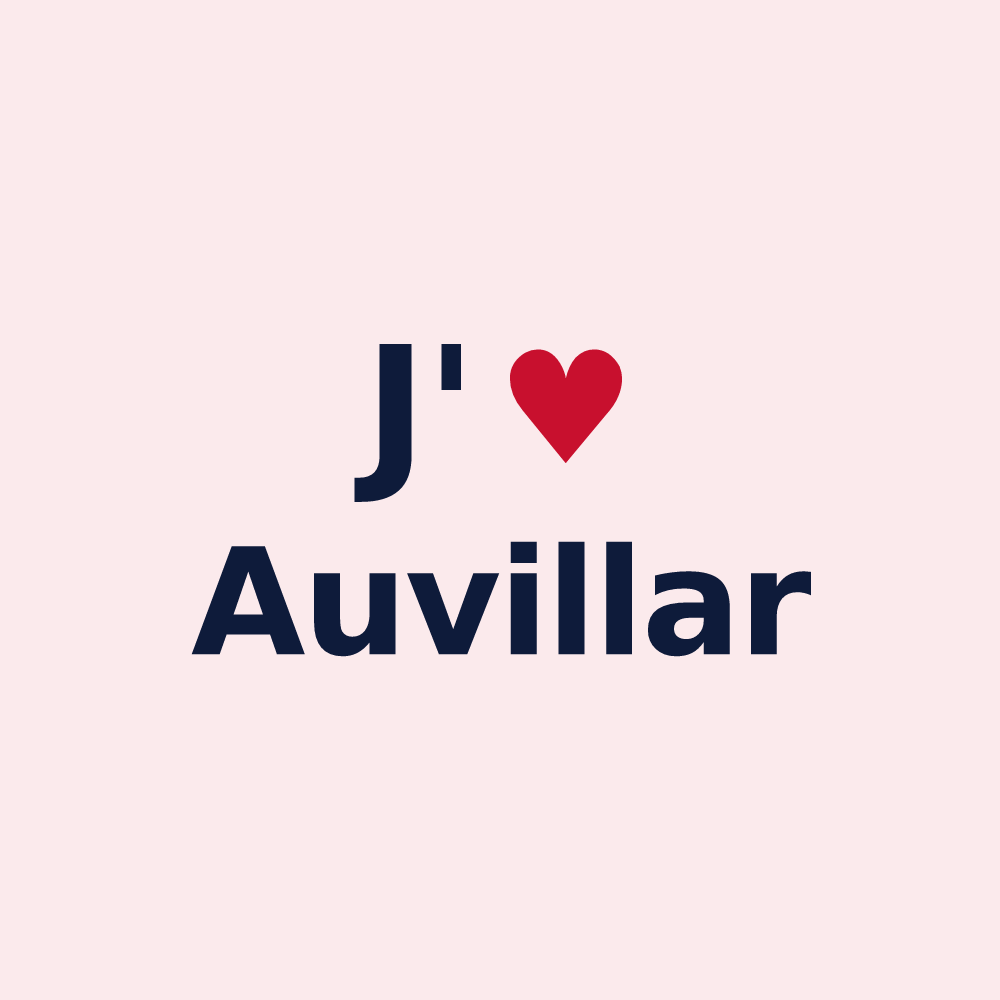 Magnet personnalisé Auvillar — design J'aime Auvillar