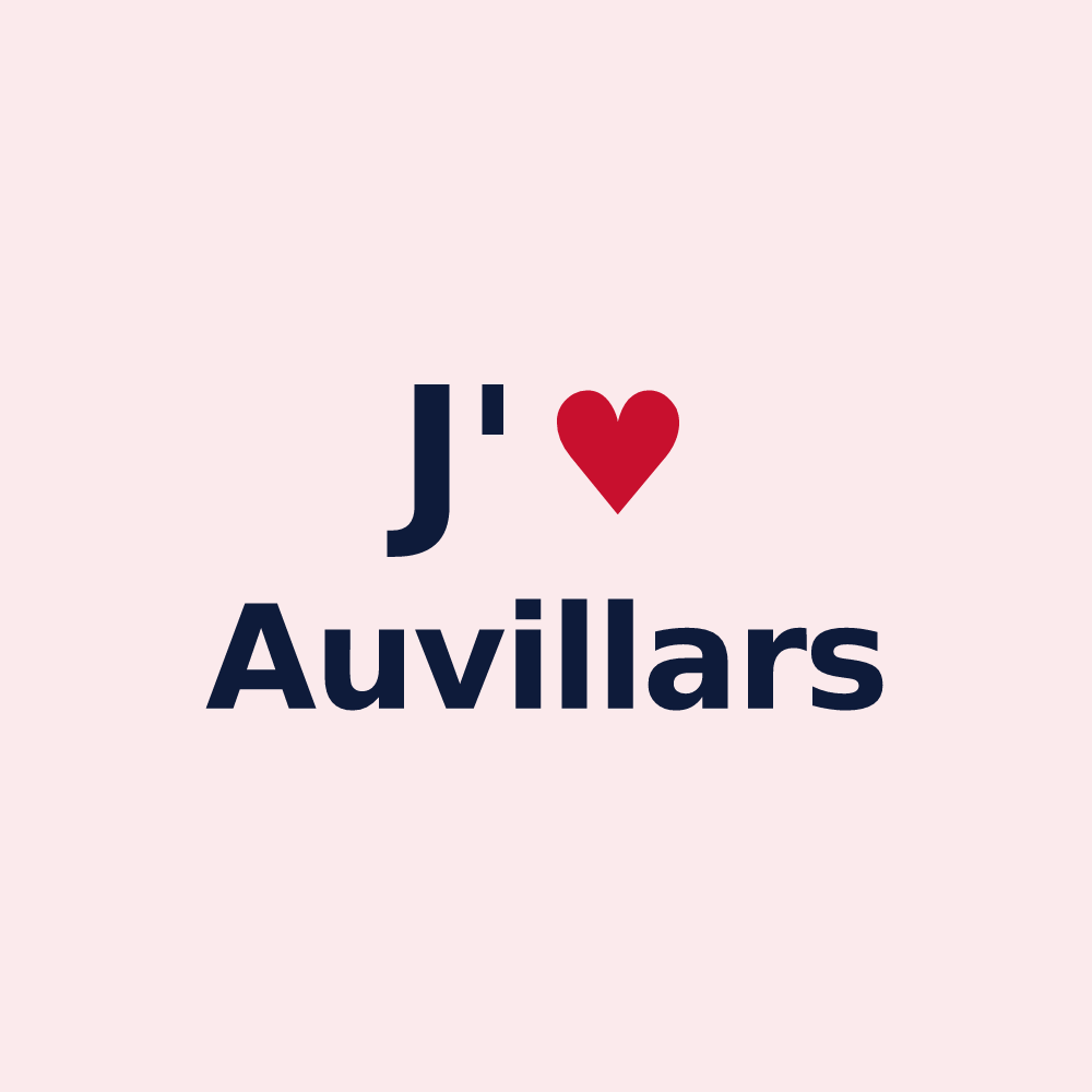 Magnet personnalisé Auvillars — design J'aime Auvillars