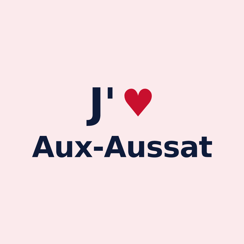 Magnet personnalisé Aux-Aussat — design J'aime Aux-Aussat