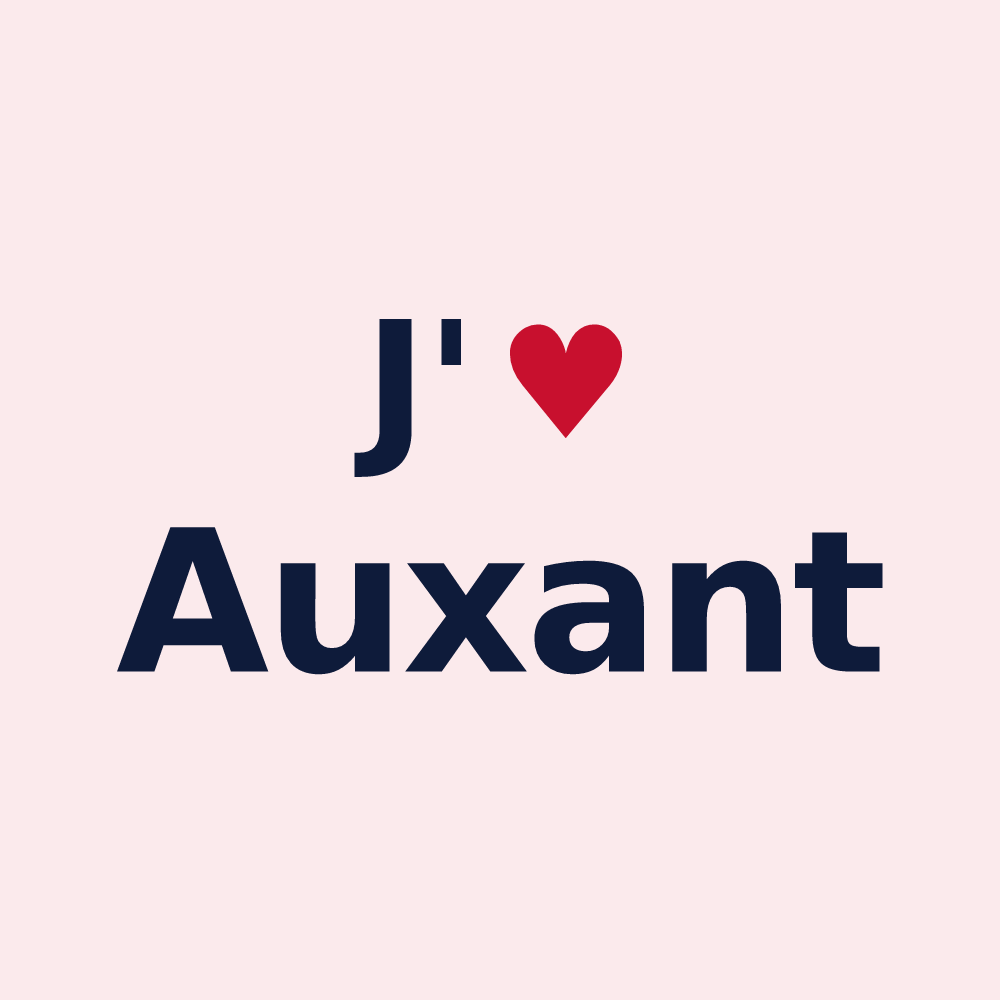 Magnet personnalisé Auxant — design J'aime Auxant